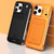 iPhone Air J TRIBE Metal Frameless Card Slot Lens Holder Phone Case - Orange