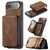 iPhone Air JEEHOOD J02 Magnetic Zipper Horizontal Flip Leather Phone Case - Brown