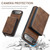 iPhone Air JEEHOOD J02 Magnetic Zipper Horizontal Flip Leather Phone Case - Brown