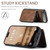 iPhone Air JEEHOOD J02 Magnetic Zipper Horizontal Flip Leather Phone Case - Brown
