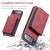 iPhone Air JEEHOOD J02 Magnetic Zipper Horizontal Flip Leather Phone Case - Red