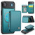 iPhone Air JEEHOOD J05 Business Magnetic Style RFID Leather Phone Case - Blue Green