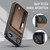 iPhone Air JEEHOOD J12 Exquisite RFID MagSafe Zipper Card Bag Phone Case - Brown