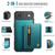 iPhone Air JEEHOOD J12 Exquisite RFID MagSafe Zipper Card Bag Phone Case - Green