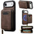 iPhone Air LC.IMEEKE L6 Series Zipper Card Bag MagSafe Magnetic Phone Case - Coffee