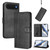 iPhone Air Line Splicing Buckle Retro Leather Phone Case - Black