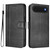 iPhone Air Line Splicing Buckle Retro Leather Phone Case - Black