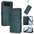 iPhone Air Line Splicing Buckle Retro Leather Phone Case - Dark Green