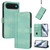 iPhone Air Line Splicing Buckle Retro Leather Phone Case - Mint Green