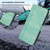 iPhone Air Line Splicing Buckle Retro Leather Phone Case - Mint Green