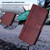 iPhone Air Line Splicing Buckle Retro Leather Phone Case - Wine Red