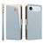 iPhone Air Litchi Texture Wallet Mirror Leather Phone Case - Blue