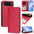 iPhone Air Litter Panda Embossing RFID Leather Phone Case with Lanyard - Rose Red