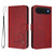 iPhone Air Litter Panda Embossing RFID Leather Phone Case with Lanyard - Wine Red