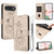 iPhone Air Lotus Embossed Leather Phone Case with Lanyard - Beige