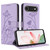 iPhone Air Lotus Embossed Leather Phone Case with Lanyard - Purple