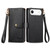 iPhone Air Love Zipper Lanyard Leather Phone Case - Black