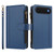 iPhone Air Magnetic Closure 9 Card Slots Zipper Leather Case with Hand Strap - Dark Blue