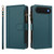 iPhone Air Magnetic Closure 9 Card Slots Zipper Leather Case with Hand Strap - Dark Green