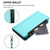 iPhone Air Magnetic Closure 9 Card Slots Zipper Leather Case with Hand Strap - Mint Green