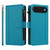 iPhone Air Magnetic Closure 9 Card Slots Zipper Leather Case with Hand Strap - Turquoise
