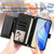 iPhone Air Multi-Card Slots Zipper Wallet Leather Phone Case - Black