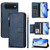 iPhone Air Multi-Card Slots Zipper Wallet Leather Phone Case - Blue