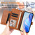 iPhone Air Multi-Card Slots Zipper Wallet Leather Phone Case - Brown