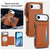 iPhone Air Multifunctional Wallet Detachable Leather Phone Case with Lanyard - Brown