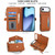 iPhone Air Multifunctional Wallet Detachable Leather Phone Case with Lanyard - Brown