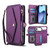 iPhone Air Multifunctional Wallet Detachable Leather Phone Case with Lanyard - Dark Purple