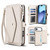 iPhone Air Multifunctional Wallet Detachable Leather Phone Case with Lanyard - White