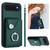 iPhone Air Organ Card Bag Ring Holder PU Phone Case with Lanyard - Green