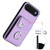 iPhone Air Organ Card Bag Ring Holder PU Phone Case with Lanyard - Purple