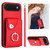 iPhone Air Organ Card Bag Ring Holder PU Phone Case with Lanyard - Red