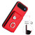 iPhone Air Organ Card Bag Ring Holder PU Phone Case with Lanyard - Red
