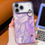iPhone Air Plating Feather Texture Wristband Holder TPU Phone Case with Lens Film - Purple