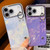 iPhone Air Plating Wrinkled Texture Wristband Holder TPU Phone Case with Lens Film - Pink
