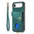 iPhone Air Retro Card Wallet Fold Leather Phone Case with Strap - Green