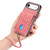 iPhone Air Retro Card Wallet Fold Leather Phone Case with Strap - Pink