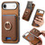 iPhone Air Retro Cross Leather Card Bag MagSafe Phone Case - Brown