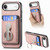 iPhone Air Retro Folding Ring Holder Card Bag MagSafe Phone Case - Pink
