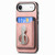 iPhone Air Retro Folding Ring Holder Card Bag MagSafe Phone Case - Pink