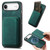 iPhone Air Retro Leather Card Bag Magnetic Phone Case - Green