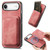 iPhone Air Retro Leather Card Bag Magnetic Phone Case - Pink