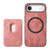 iPhone Air Retro Leather Card Bag Magnetic Phone Case - Pink