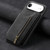 iPhone Air Retro Leather Zipper Wallet Back Phone Case - Black