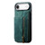 iPhone Air Retro Leather Zipper Wallet Back Phone Case - Green