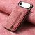 iPhone Air Retro Leather Zipper Wallet Back Phone Case - Pink