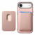 iPhone Air Retro Magsafe Card Bag PU Back Cover Phone Case - Pink